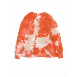 NEW NICHOLAS DALEY men's waffle crew neck tie dye top in red/ivory